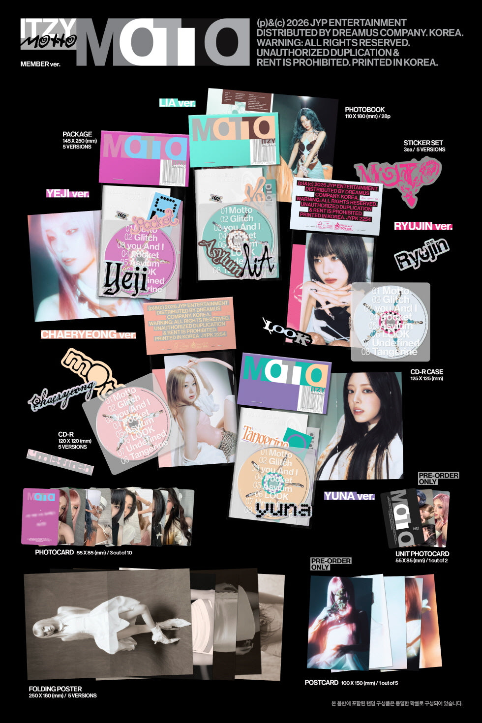 ITZY - [MOTTO] Member Version (5 Versions)