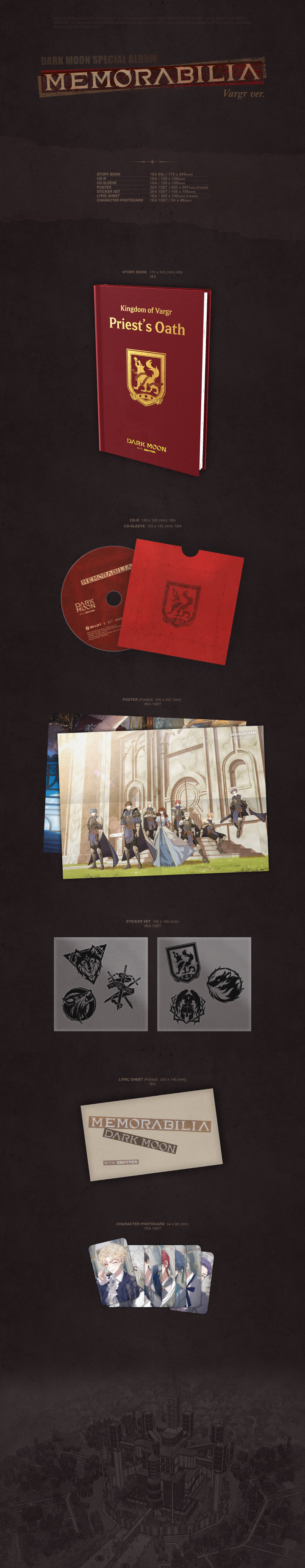 ENHYPEN Dark Moon Special Album Memorabilia Vargr Version.