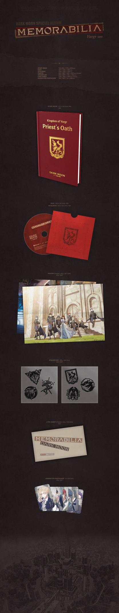 ENHYPEN Dark Moon Special Album Memorabilia Vargr Version.
