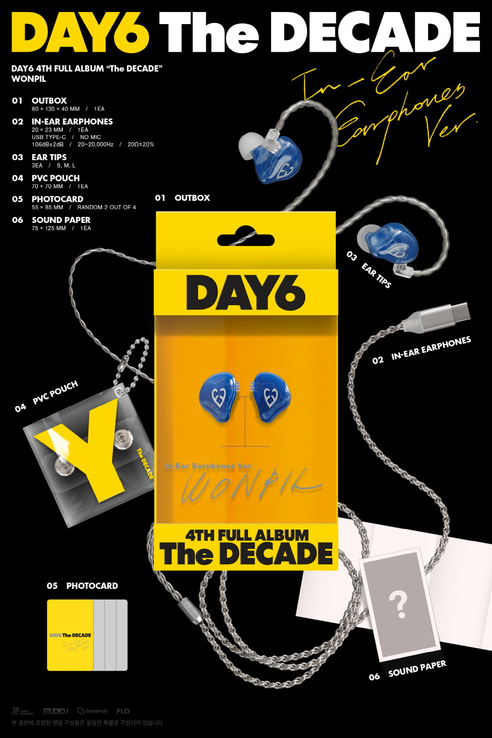 DAY6 - 4th Full Album [The DECADE] IN-Ear Earphones Version (4 Versions).