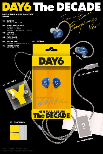 DAY6 - 4th Full Album [The DECADE] IN-Ear Earphones Version (4 Versions).