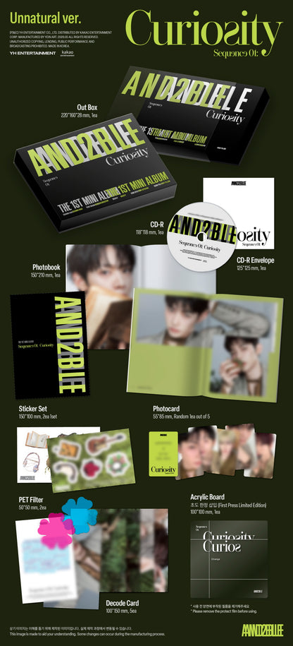 (PRE-ORDER 2026-05-27) AND2BLE (앤더블) - 1st Mini Album [Sequence 01: Curiosity] (3 Versions) Set (POB Included - Pre-order only)