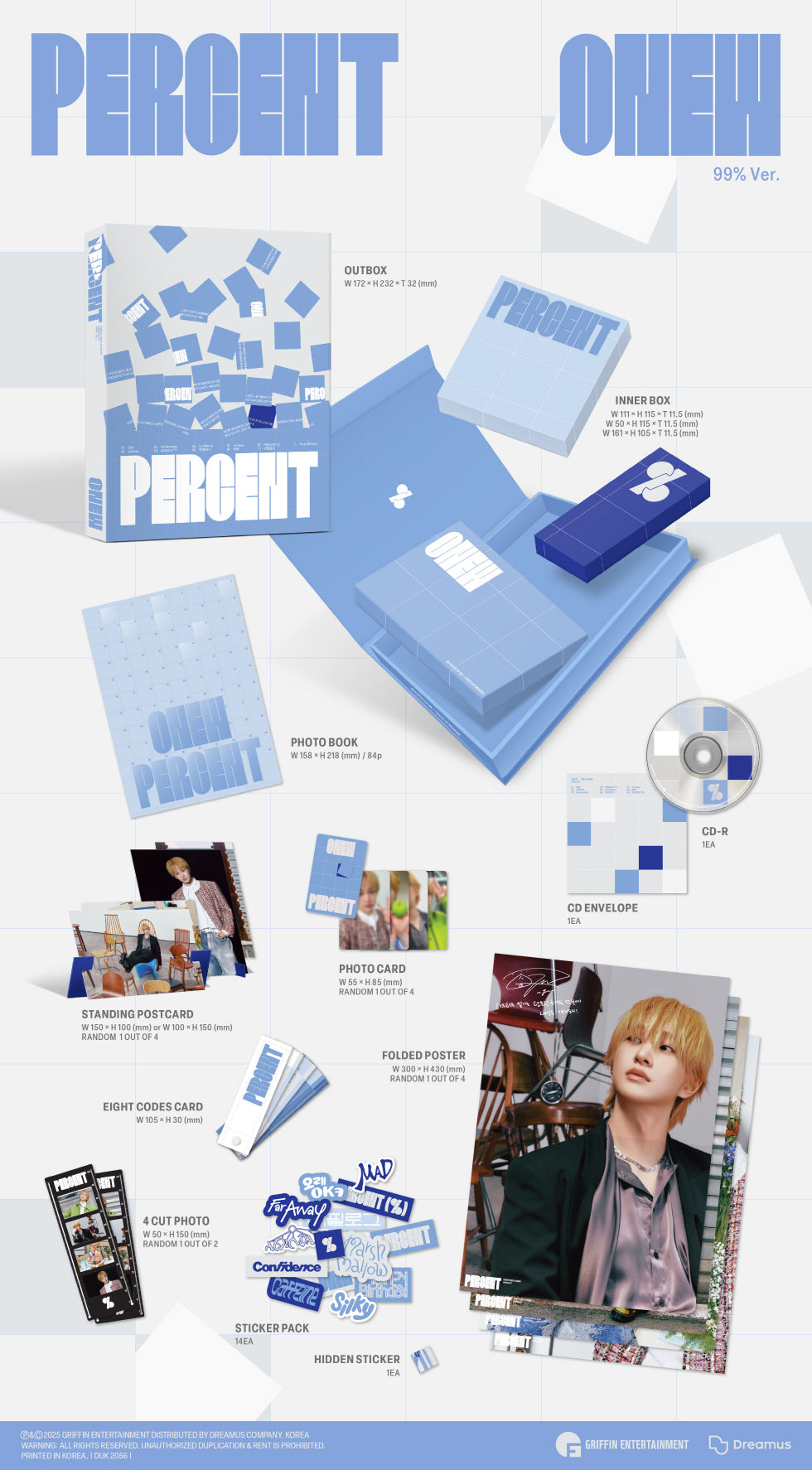 Onew (SHINee) - 2nd Album [Percent] Photobook Version (2 Versions).