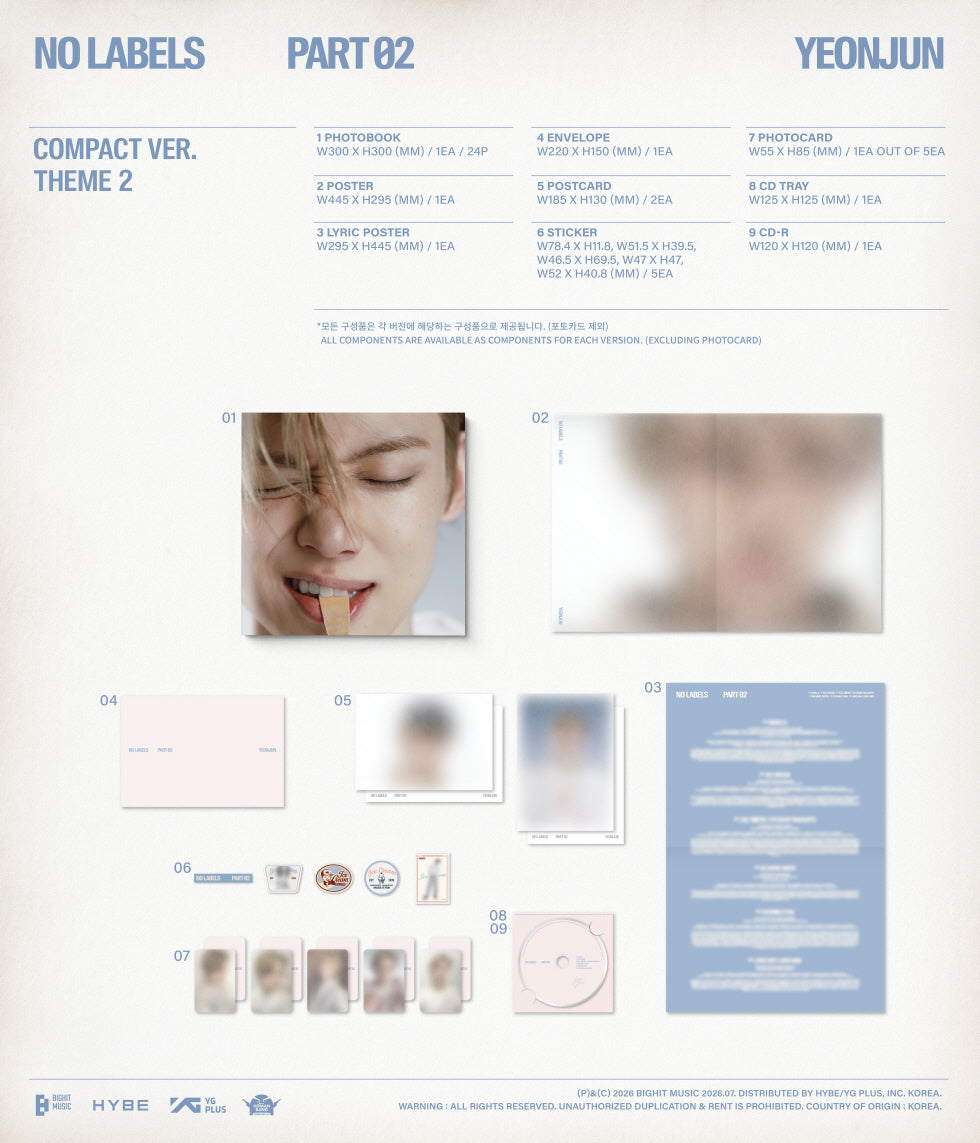 YEONJUN (TXT) - [NO LABELS: PART 02] Compact Version (3 Versions) Random 1ea