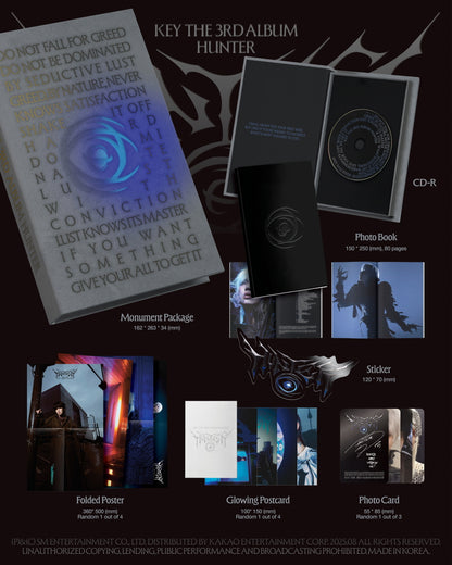 Key (SHINee) - 3rd Full Album [HUNTER] Monument Version (Package A Version).