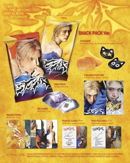 Ten (NCT) - 2nd Mini Album [Stunner] SNACK PACK Version (QR Version) Random 1ea.