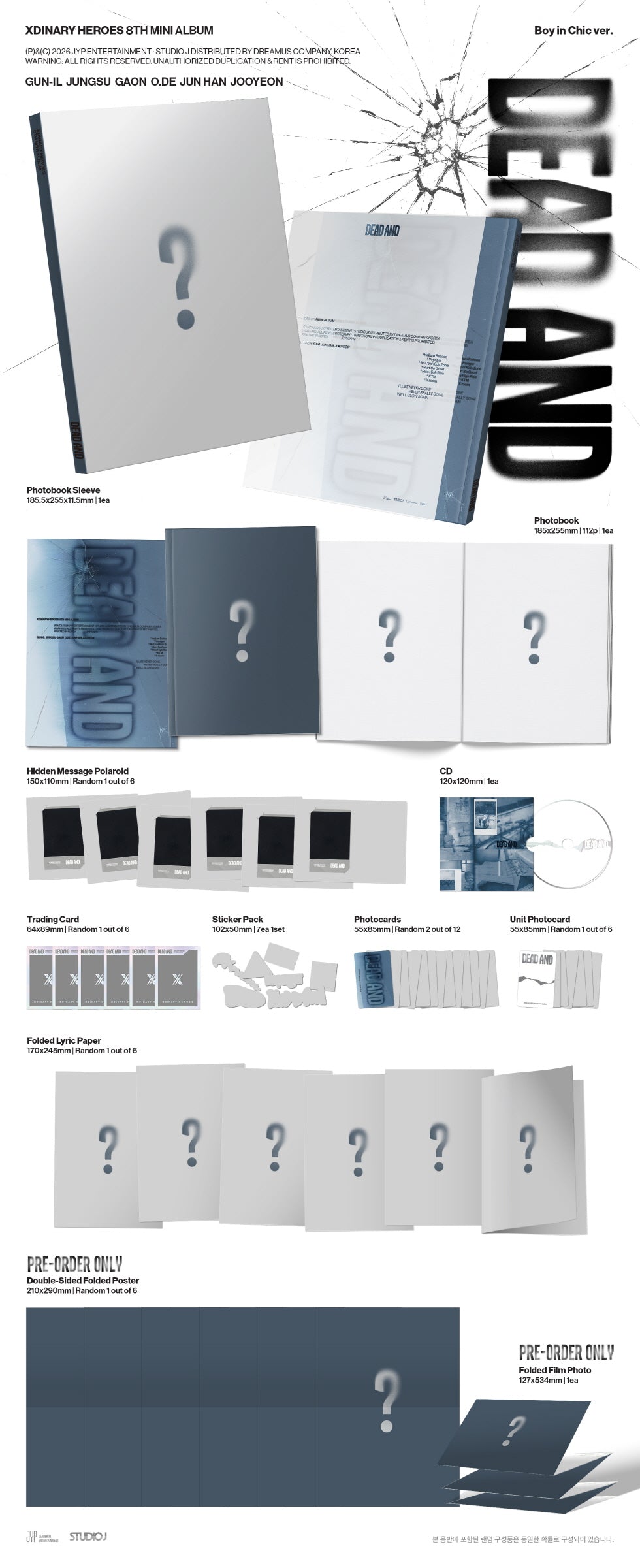 (PRE-ORDER 2026-04-17) Xdinary Heroes - 8th Mini Album [DEAD AND] Photobook Version (2 Versions) Set (POB Included - Pre-order only)