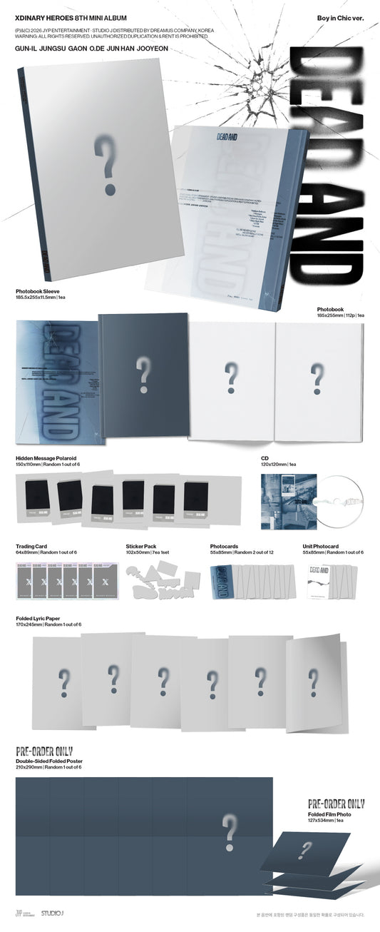 (PRE-ORDER 2026-04-17) Xdinary Heroes - 8th Mini Album [DEAD AND] Photobook Version (2 Versions) Set (POB Included - Pre-order only)
