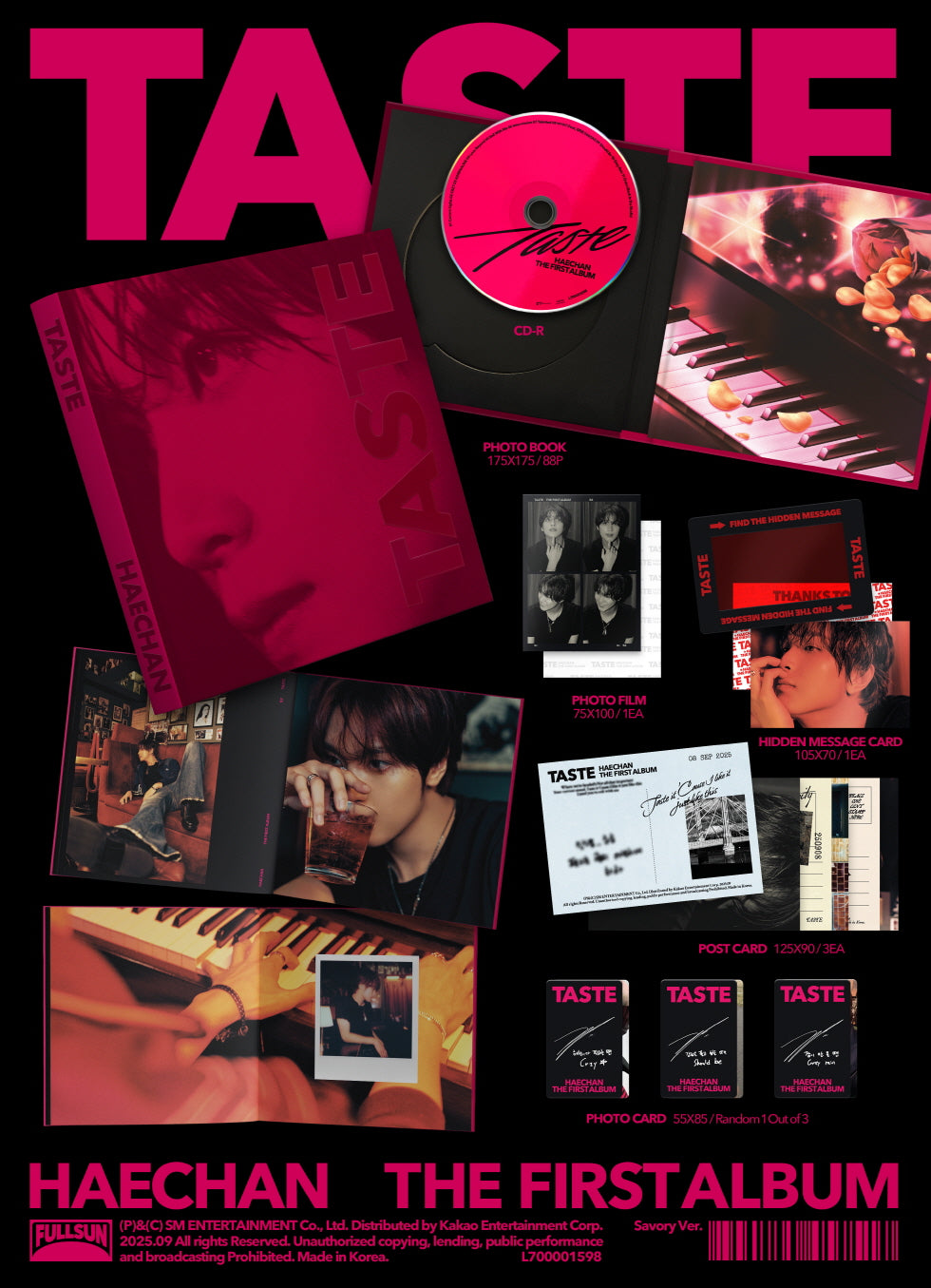 HAECHAN (NCT) - 1st Album [TASTE] Savory Version (POB 1ea Included - Limited Quantity)