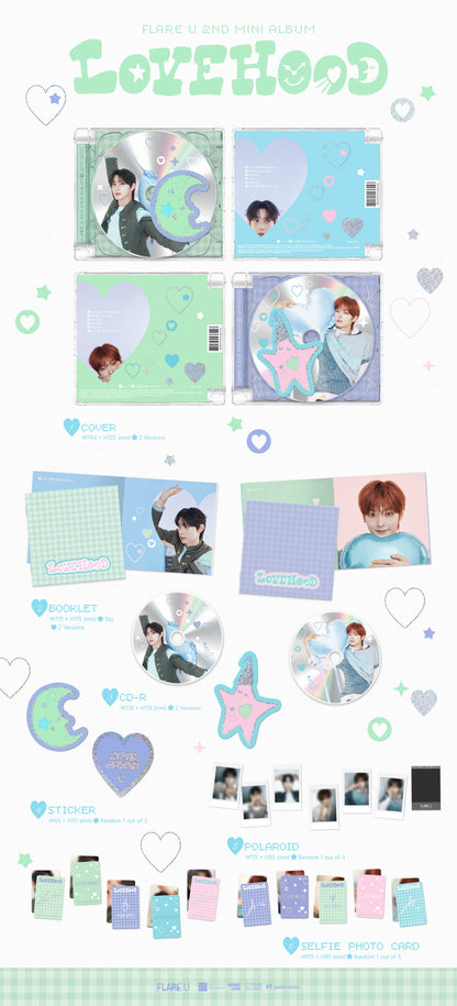 (PRE-ORDER 2026-10-15) FLARE U (플레어 유) - 2nd Mini Album [LOVEHOOD] Jewel Case Version (2 Versions) Random 1ea