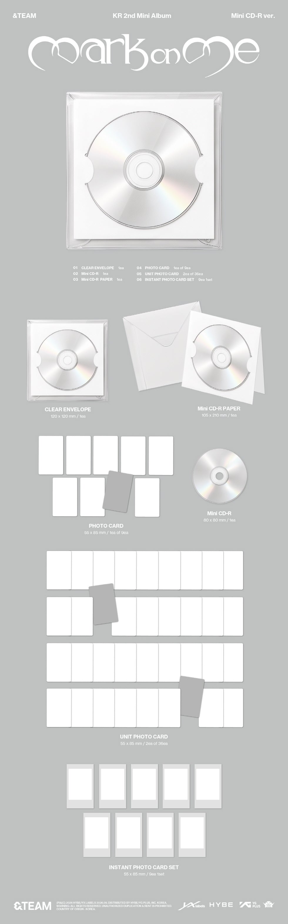 (PRE-ORDER 2026-09-08) &TEAM - Korea 2nd Mini Album [Mark on Me] Mini CD-R Version
