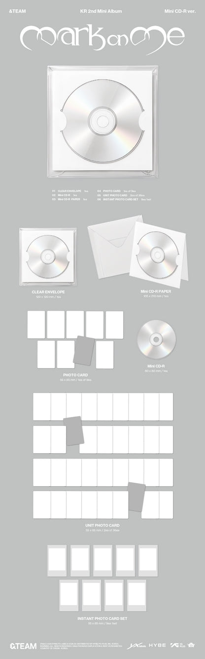 (PRE-ORDER 2026-09-08) &TEAM - Korea 2nd Mini Album [Mark on Me] Mini CD-R Version