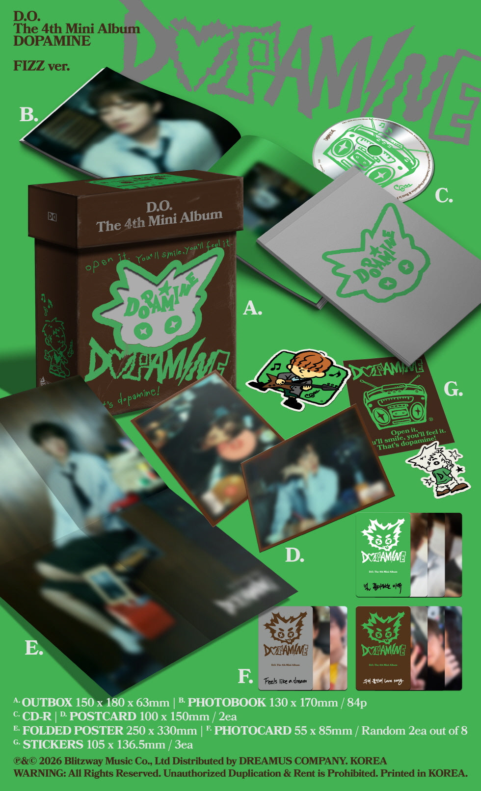 (PRE-ORDER 2026-09-08) D.O. Doh Kyung Soo (EXO) - 4th Mini Album [DOPAMINE] FIZZ Version