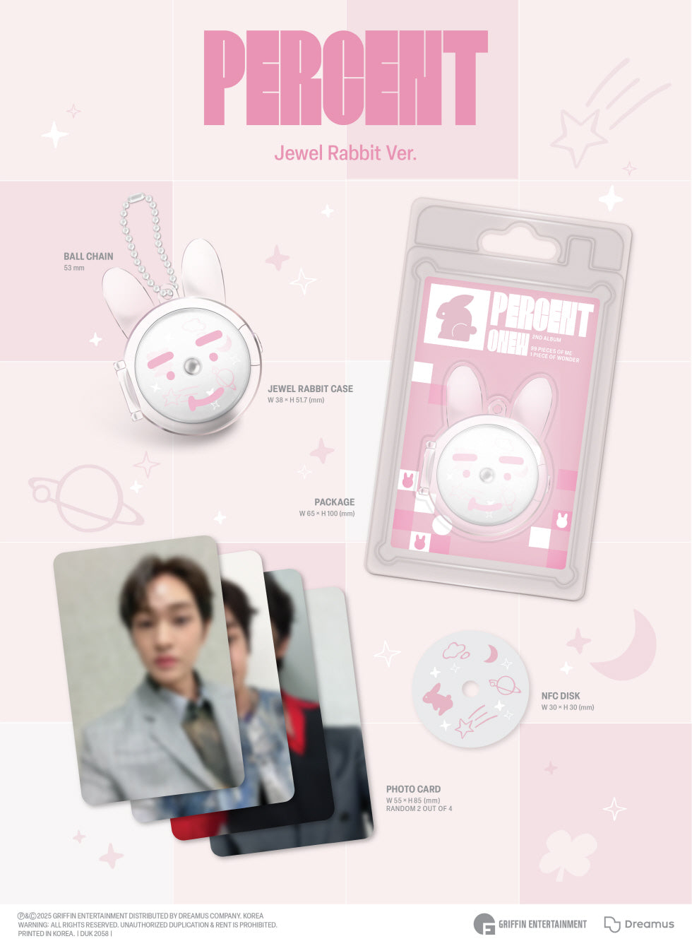 Onew (SHINee) - 2nd Album [Percent] Jewel Rabbit Version.