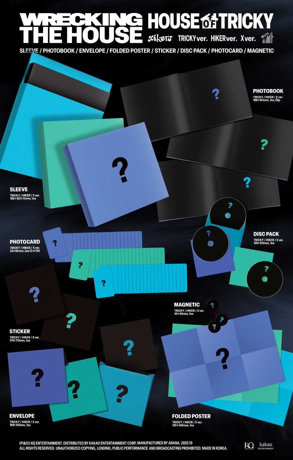 (PRE-ORDER 2025-10-31) Xikers - 6th Mini Album [HOUSE OF TRICKY : WRECKING THE HOUSE] (3 Versions) Set