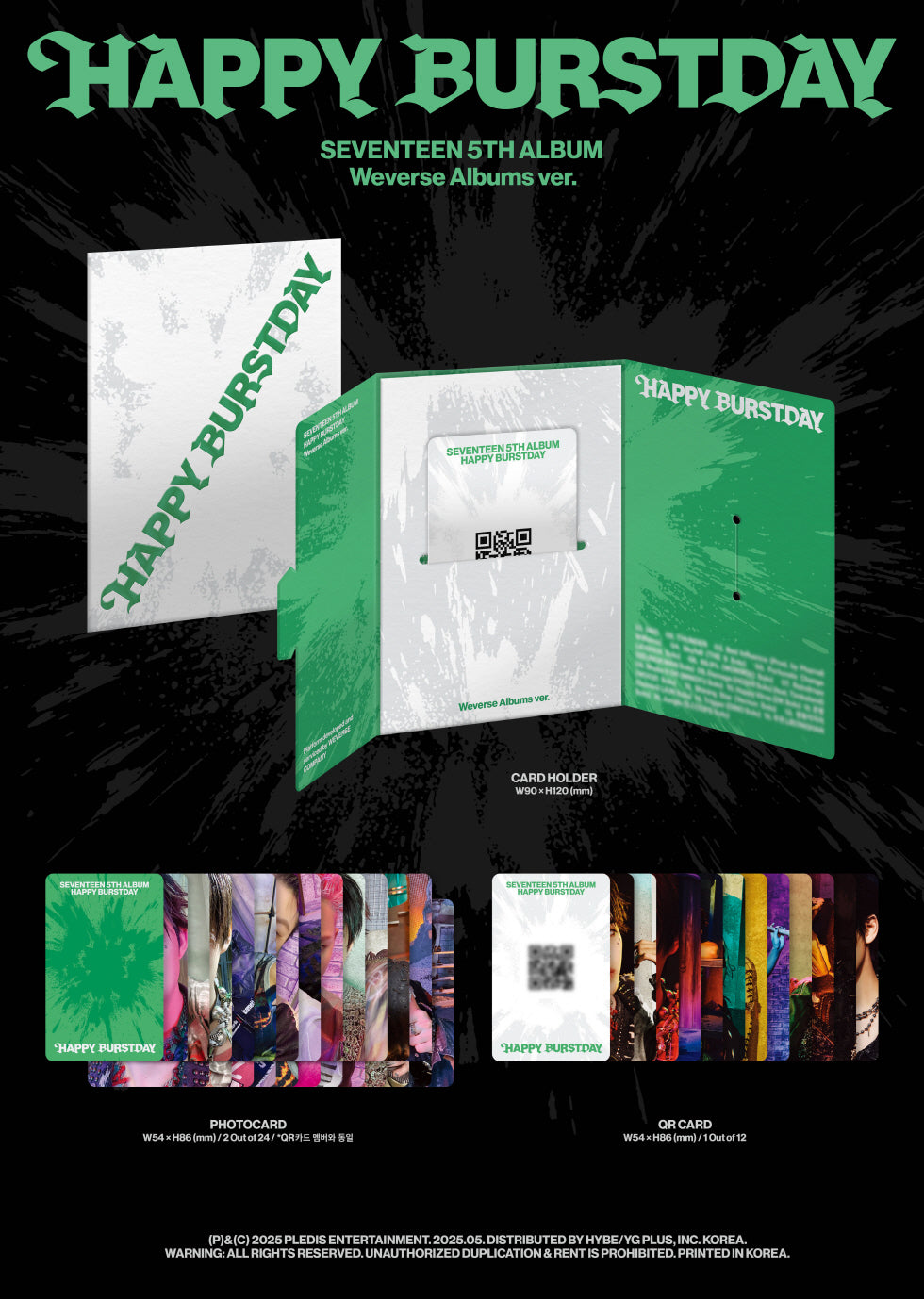 SEVENTEEN - 5th Album [HAPPY BURSTDAY] Weverse Albums Version.