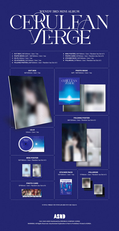 Wendy (Red Velvet) - 3rd Mini Album [Cerulean Verge] (2 Versions).