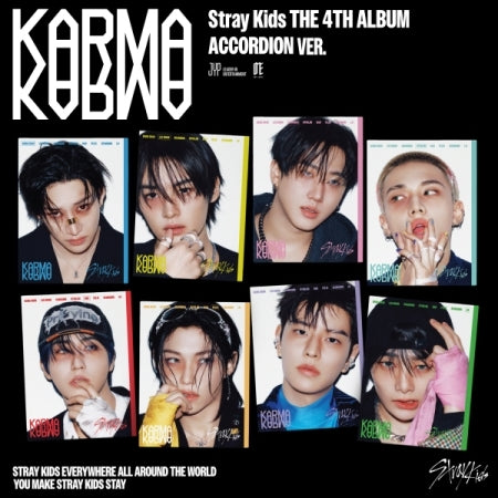 (PRE-ORDER 2025-08-22) Stray Kids - 4th Full Album [KARMA] ACCORDION Version (8 Versions) Random 1ea (POB Photocard 1ea Included)