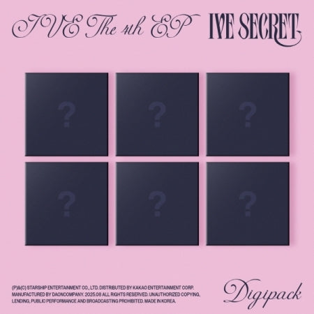 (PRE-ORDER 2025-08-26) IVE - 4th EP Album [IVE SECRET] Digipack Version (6 Versions) Random 1ea