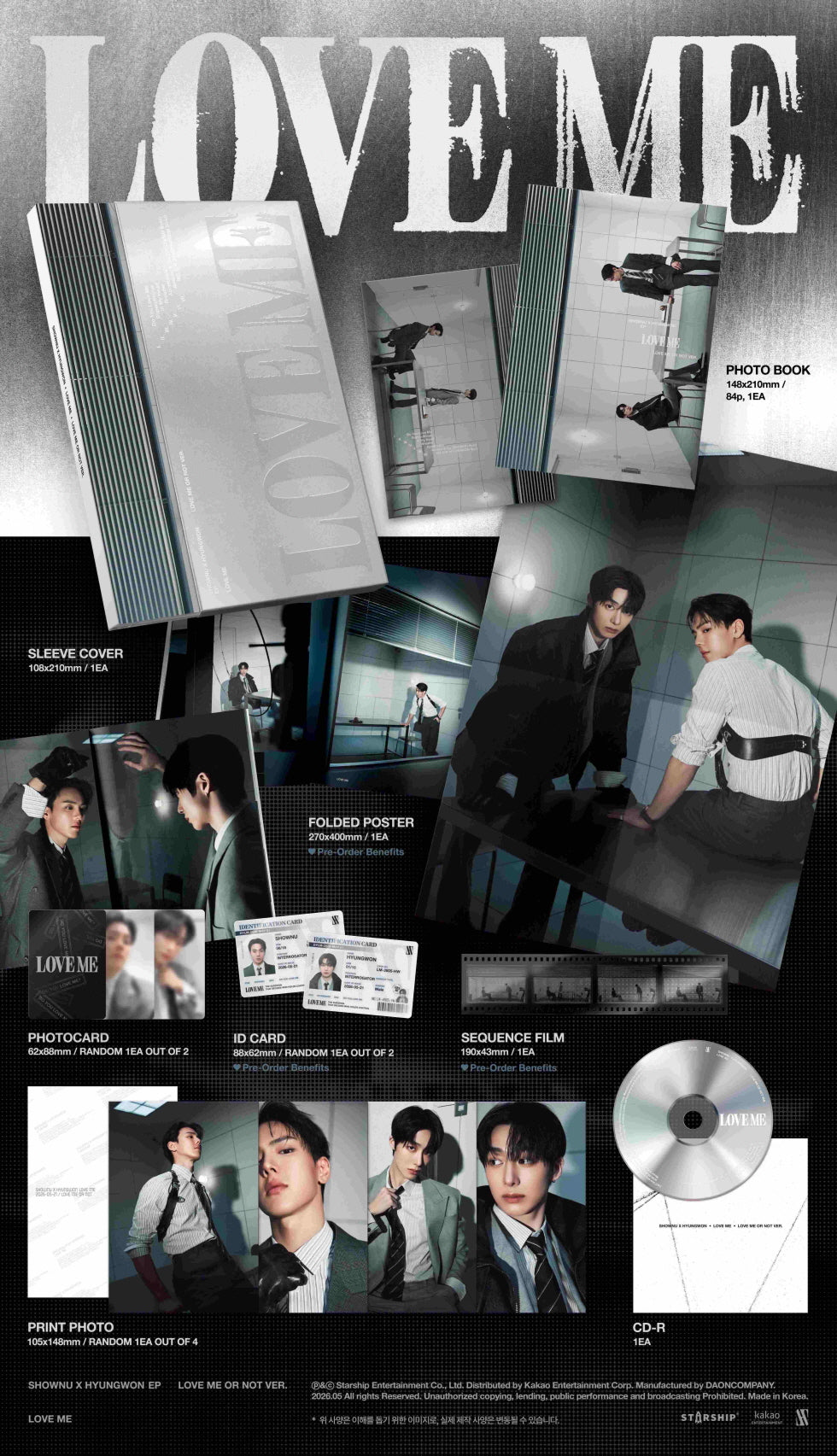 Shownu X Hyungwon (Monsta X) - EP Album [LOVE ME] Standard Version (3 Versions)