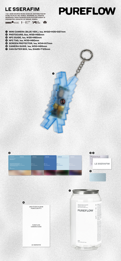 LE SSERAFIM - 2nd Studio Album [PUREFLOW pt.1] Mini Camera Version (2 Versions)