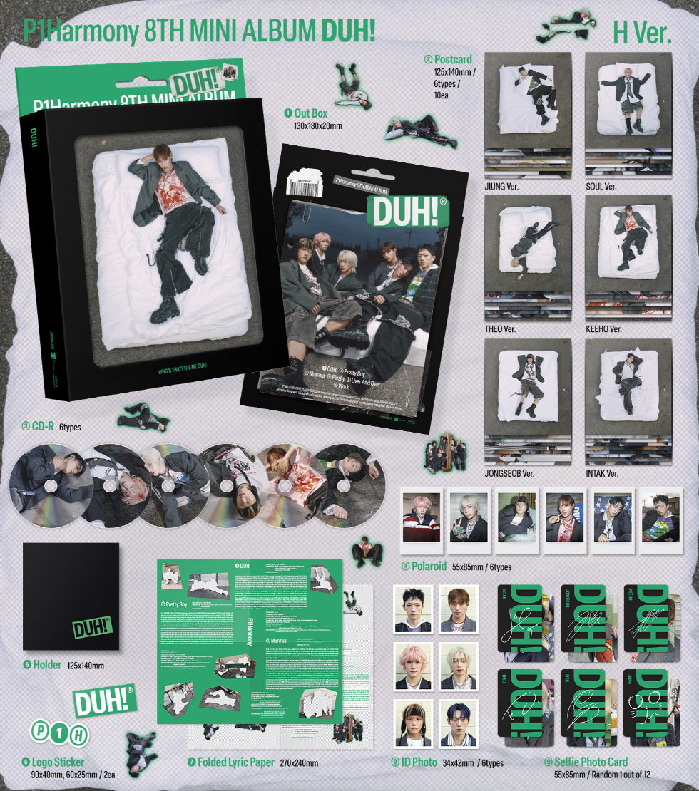 P1Harmony - 8th Mini Alum [DUH!] Compact Version (H Version) (6 Versions)