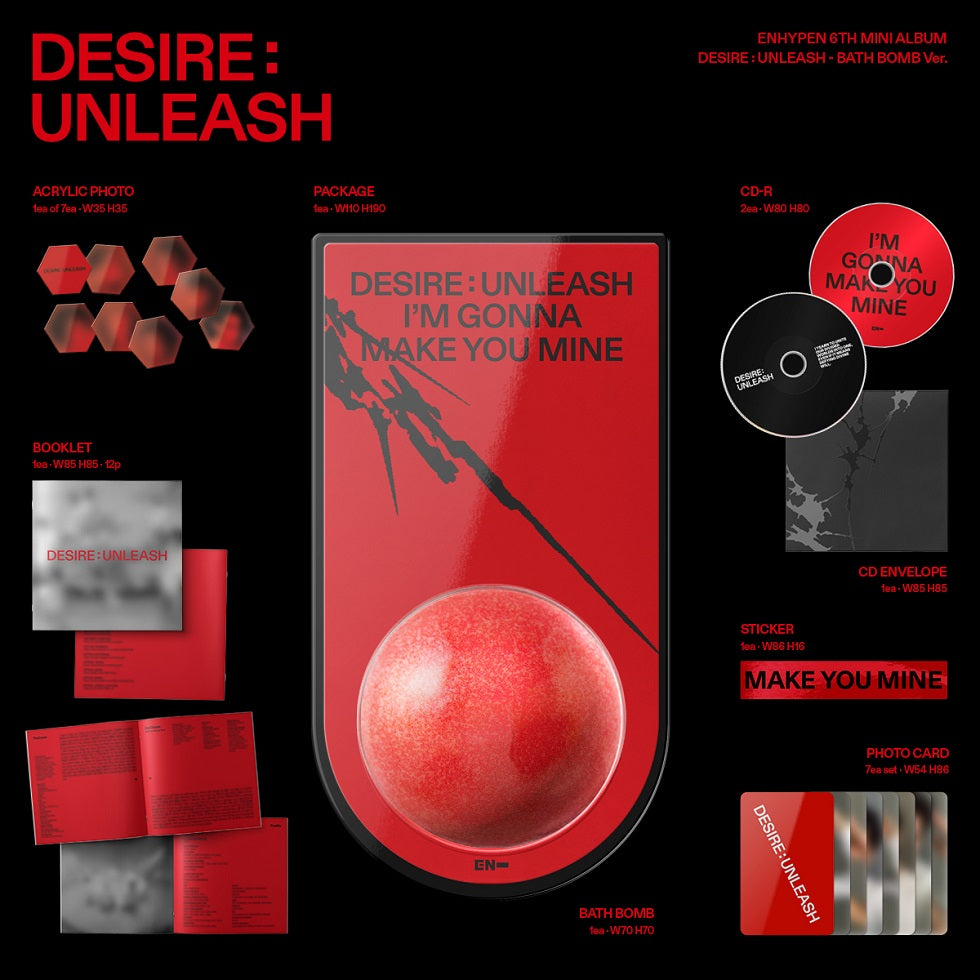 (PRE-ORDER 2025-06-05) ENHYPEN - 6th Mini Album [Desire : Unleash] BATH BOMB Version