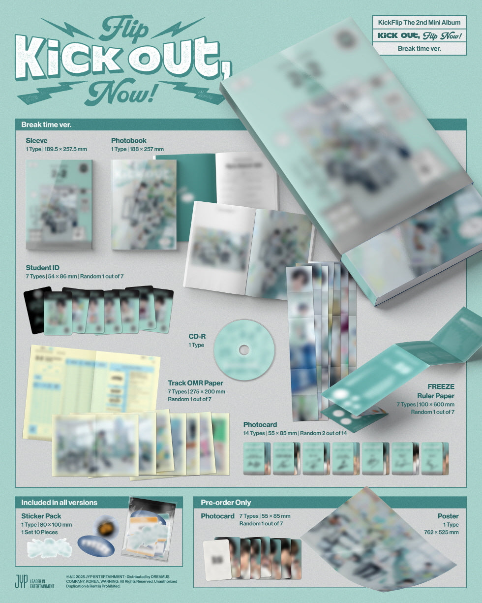 (PRE-ORDER 2025-05-26) KickFlip - 2nd Mini Album [Kick Out, Flip Now!] (3 Versions) Set (POB - Photocard, Poster - Preorder Only)