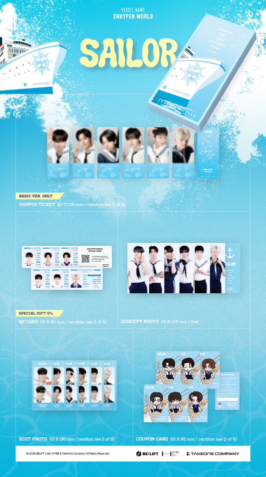 (PRE-ORDER 2026-06-17) ENHYPEN - World Coupon Card Collection [SPEED RACER] SAILOR BASIC Version
