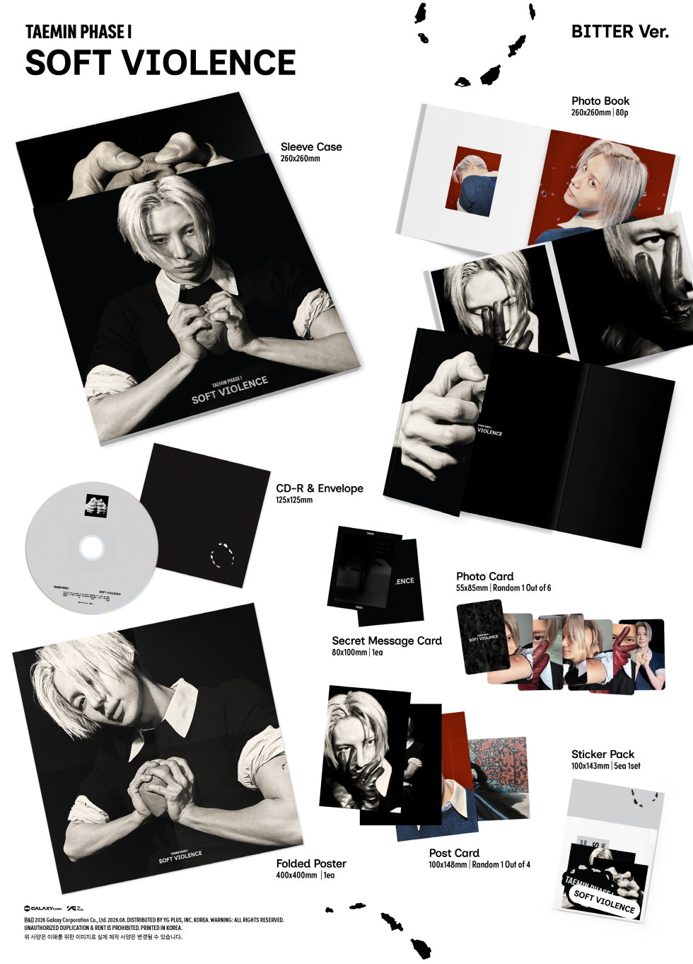 TAEMIN (SHINee) - [PHASE I : Soft Violence] Photobook Version (2 Versions)(🎁POB Option available)