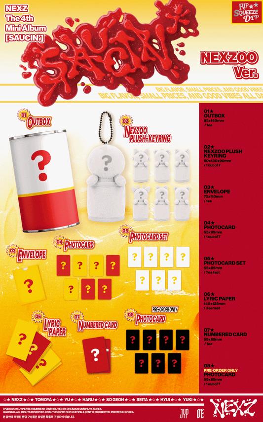 (PRE-ORDER 2026-08-24) NEXZ - 4th Mini Album [SAUCIN'] NEXZOO Version (7 Versions) Random 1ea