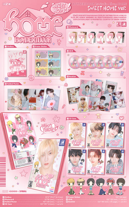 (PRE-ORDER 2026-06-08) BOYNEXTDOOR - 1st Studio Album [HOME] SWEET HOME Version (6 Versions) Random 1ea (POB Included - Pre-order only)