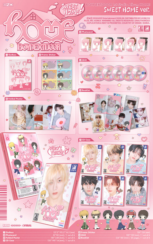 (PRE-ORDER 2026-06-08) BOYNEXTDOOR - 1st Studio Album [HOME] SWEET HOME Version (6 Versions) Random 1ea (POB Included - Pre-order only)