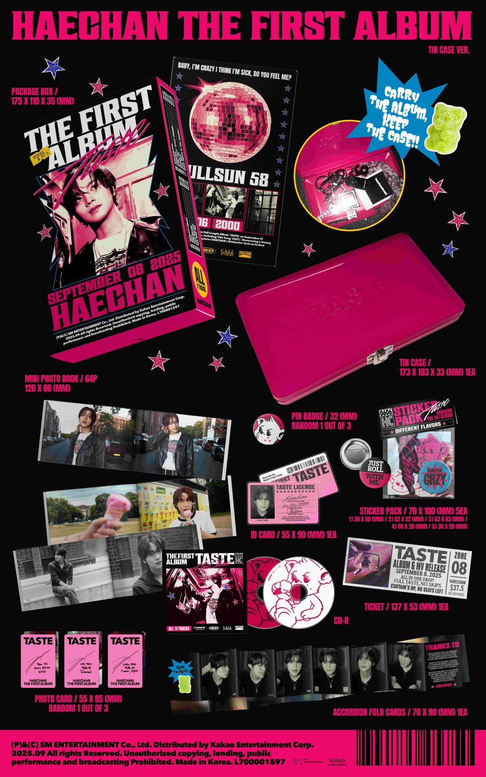 HAECHAN (NCT) - 1st Album [TASTE] Tin Case Version.