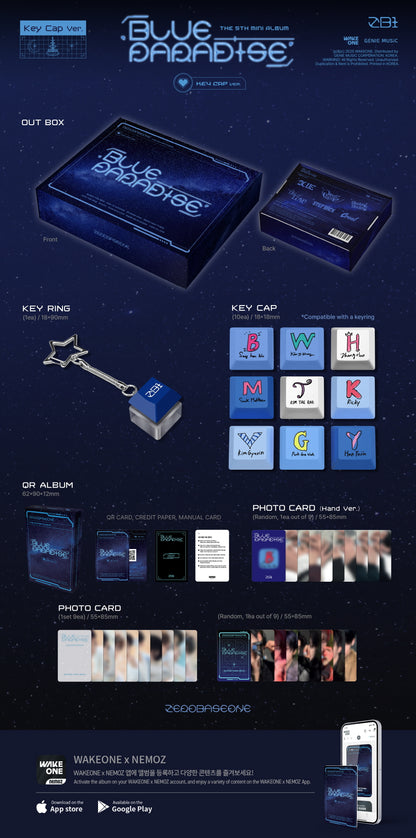 Zerobaseone - 5th Mini Album Blue Paradise - Key Cap Version.