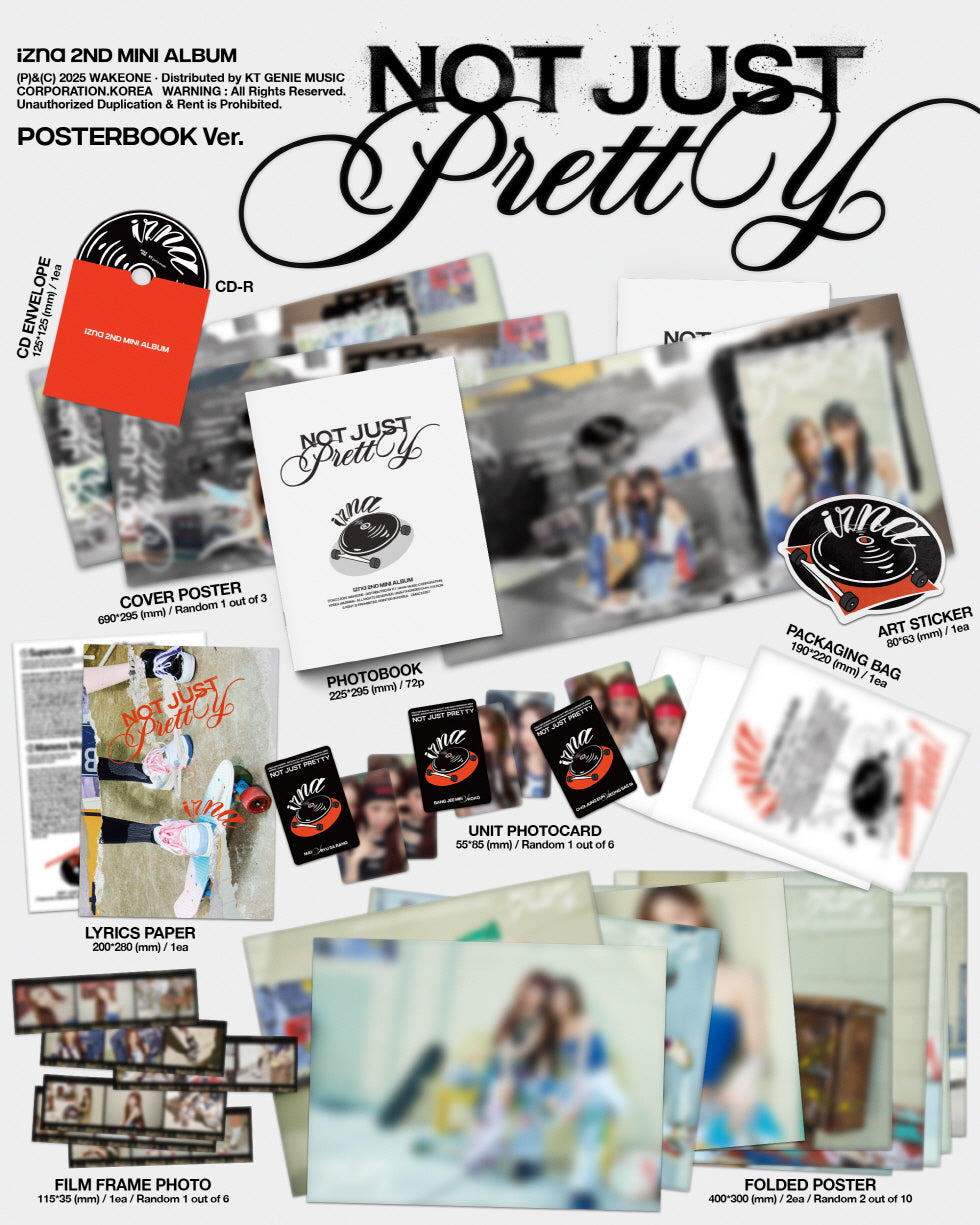 (PRE-ORDER 2025-10-01) izna - 2nd Mini Album [Not Just Pretty] Posterbook Version (3 Versions) Random 1ea.