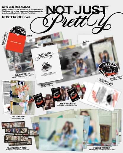 (PRE-ORDER 2025-10-01) izna - 2nd Mini Album [Not Just Pretty] Posterbook Version (3 Versions) Random 1ea.