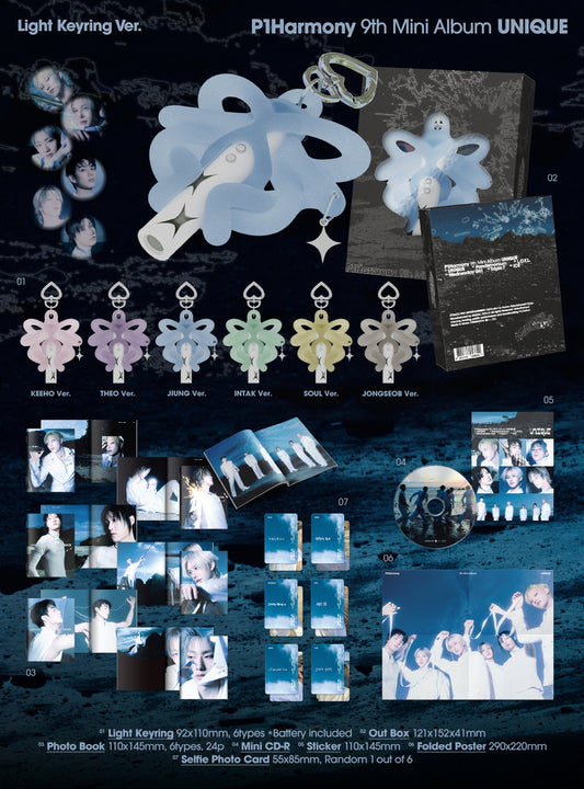 (PRE-ORDER 2026-03-27) P1Harmony - 9th Mini Alum [UNIQUE] Light Keyring Version (6 Versions) Random 1ea