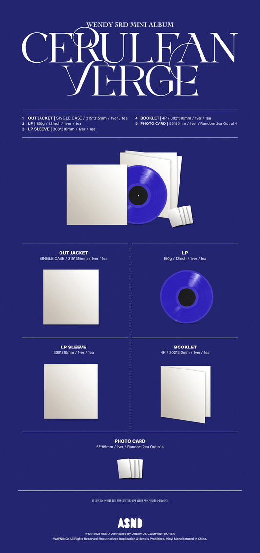 (PRE-ORDER 2026-02-02) Wendy (Red Velvet) - 3rd Mini Album [Cerulean Verge] LP Vinyl Version