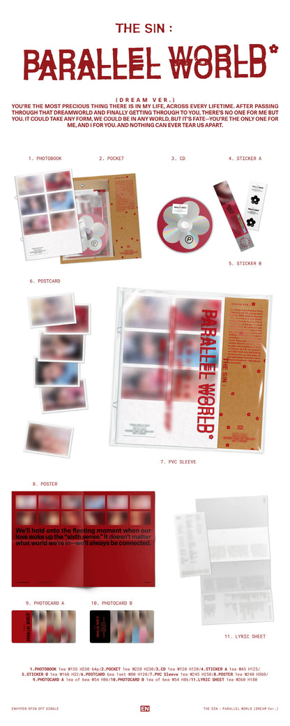 (PRE-ORDER 2026-11-23) ENHYPEN - [THE SIN : PARALLEL WORLD](3 Versions) Random 1ea (🎁Weverse Shop POB Included - Pre-order only)