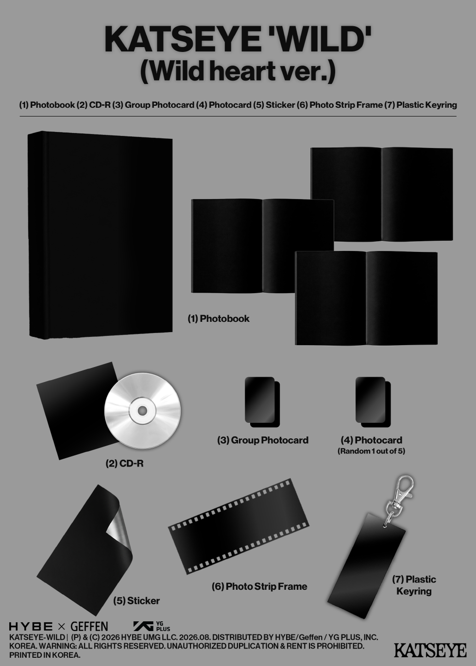 (PRE-ORDER 2026-08-14) KATSEYE - [WILD](2 Versions) Random 1ea (POB Included)