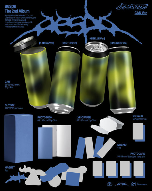 (PRE-ORDER 2026-05-29) aespa - 2nd Album [LEMONADE] CAN Version (Smart Album)(4 Versions) Random 1ea