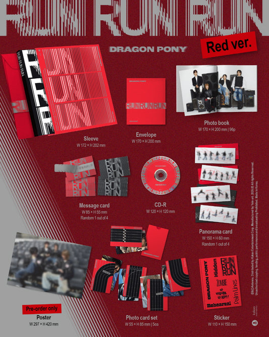 (PRE-ORDER 2026-03-11) Dragon Pony - 3rd EP Album [RUN RUN RUN] Standard Version (2 Versions).