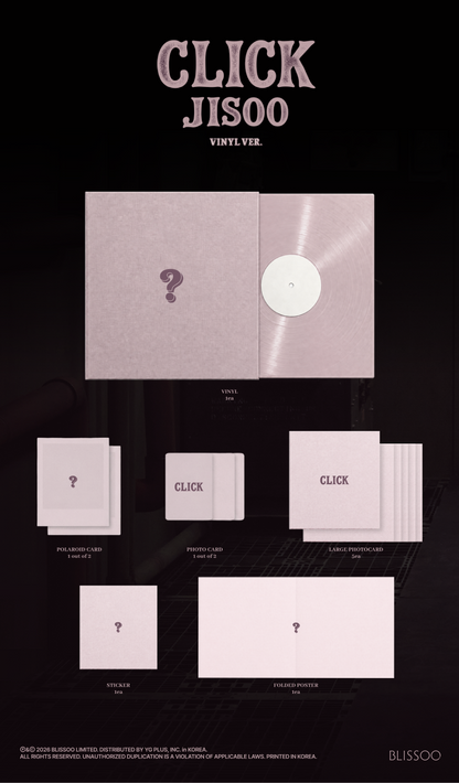 (PRE-ORDER 2026-11-30) JISOO 지수 (BLACKPINK) - Single Album [CLICK] LP Vinyl Version