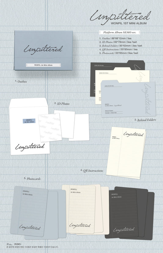 (PRE-ORDER 2026-03-30) Wonpil (Day6) - 1st Mini Album [Unpiltered] Platform Album NEMO Version