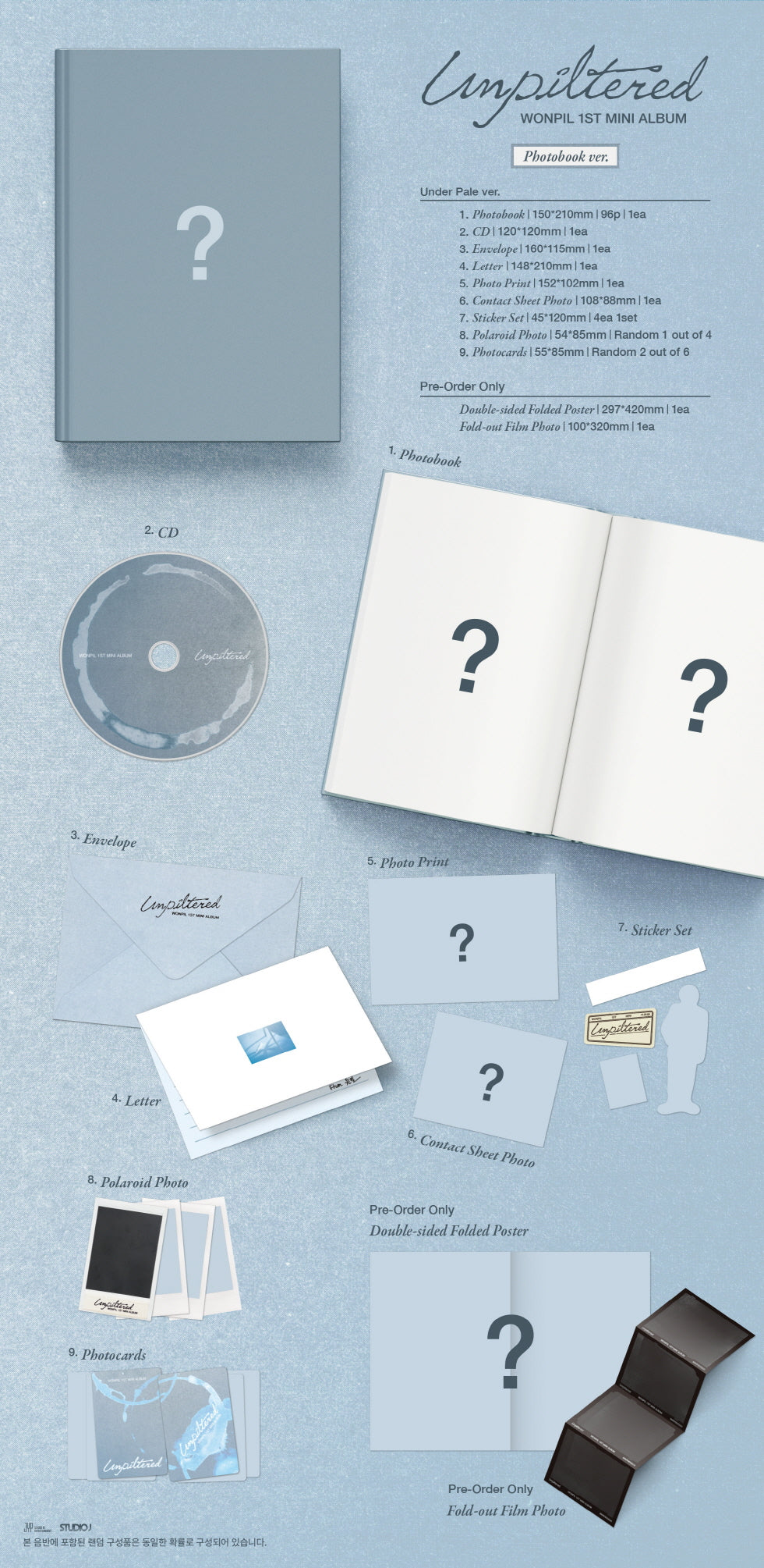 (PRE-ORDER 2026-03-30) Wonpil (Day6) - 1st Mini Album [Unpiltered] Photobook Version (2 Versions) Set