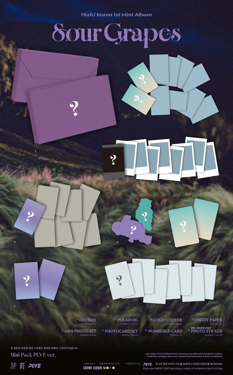 (PRE-ORDER 2026-09-28) NiziU 니쥬 - 1st Mini Album [Sour Grape] Mini Pack PLVE Version