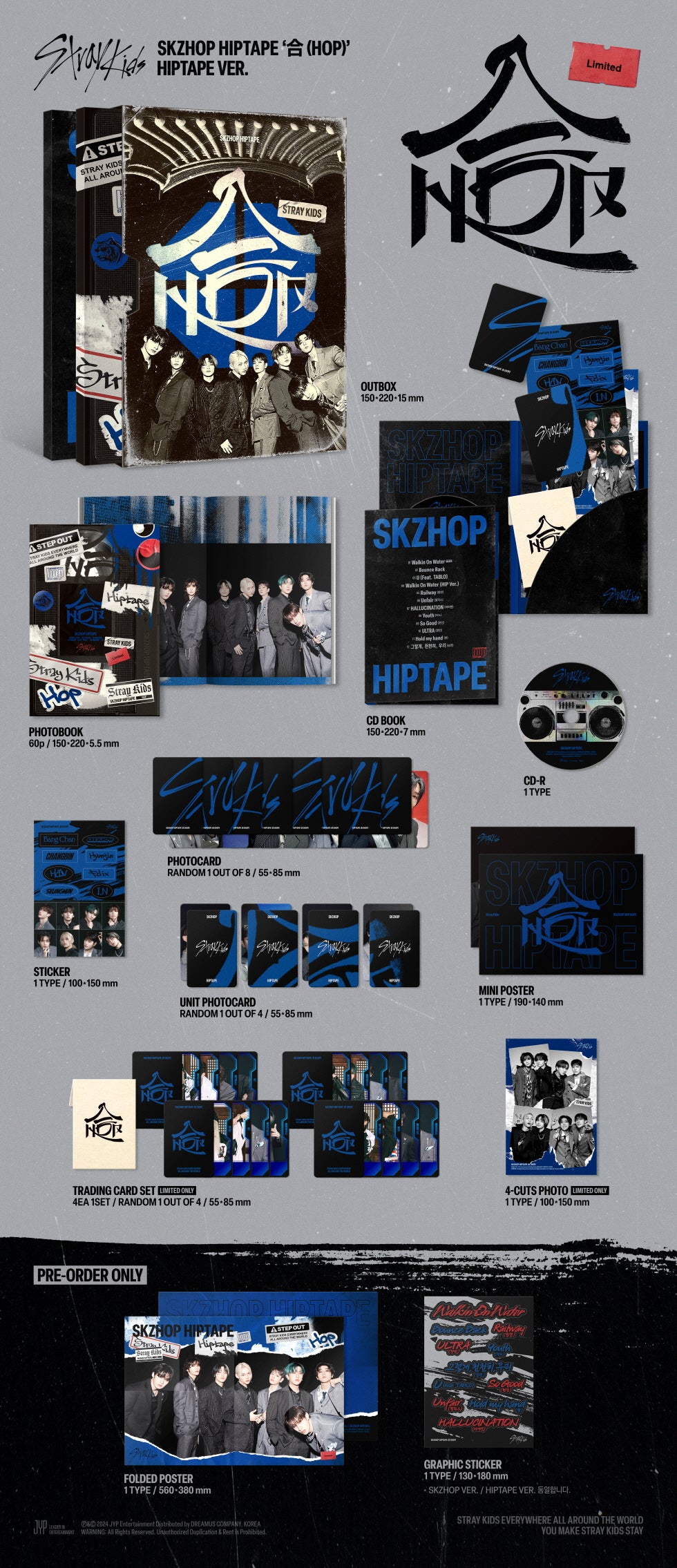 Stray Kids - SKZHOP HIPTAPE ‘合 (HOP)’ HIPTAPE Version (Limited Version) [POB - Unreleased Selfie Included!!(Limited Quantity)]...