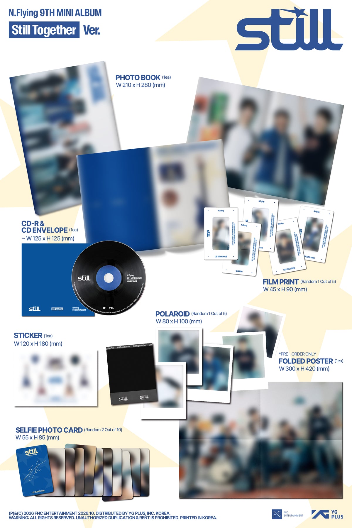 (PRE-ORDER 2026-10-08) N.Flying 엔플라잉 - 9th Mini Album [Still] Photobook Version (2 Versions) Random 1ea