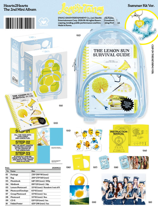 (PRE-ORDER 2026-06-23) Hearts2Hearts - 2nd Mini Album [Lemon Tang] Summer Kit Version (Limited Edition)